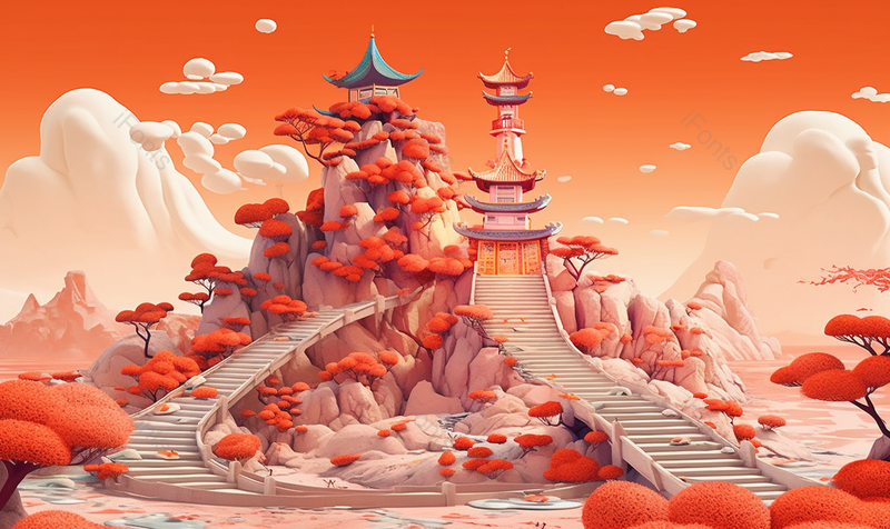 国潮建筑金融理财插画背景,插画/手绘图,插画/手绘图库,插画/手绘图下载,插画/手绘